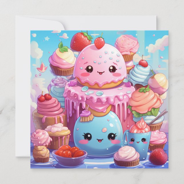 Niedliche Kawaii-Geschenkkarte (Vorderseite)