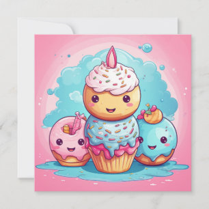 Niedliche Kawaii-Geschenkkarte