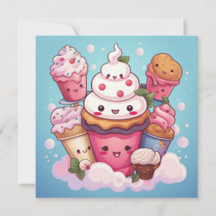 Niedliche Kawaii-Geschenkkarte
