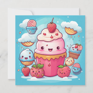 Niedliche Kawaii-Geschenkkarte