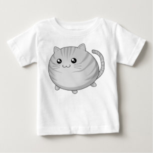 Niedliche Kawaii graue Tabby Kittykatze Baby T-shirt