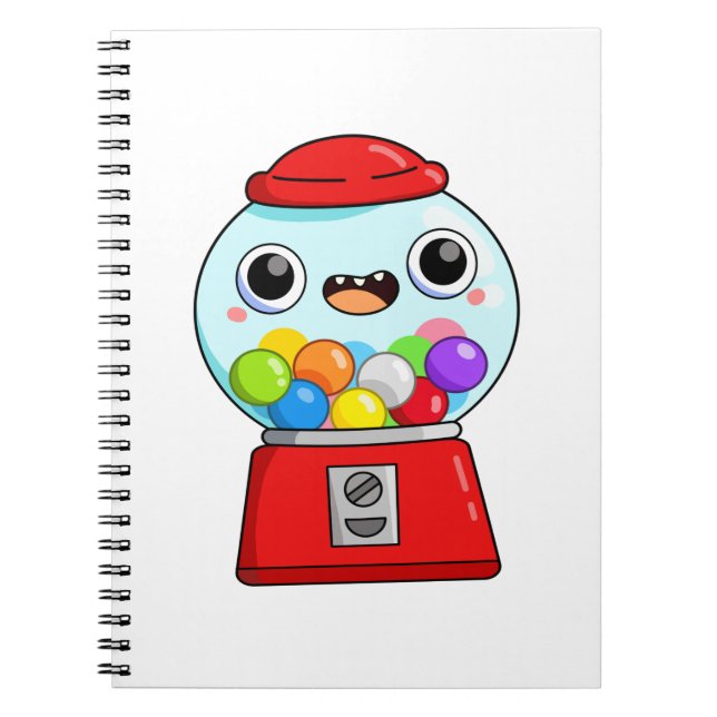 Niedliche Kawaii-Gumball-Maschine Notizblock (Vorderseite)