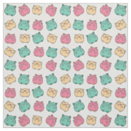 Niedliche Kawaii Hamster Gelb, Rosa, Grün Gemuster Stoff