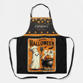 Niedliche kawaii Happy Halloween individuelle Name Schürze