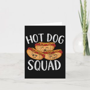 Niedliche Kawaii Hot Dog Squad Grillen Familie Mat Karte