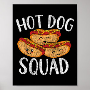 Niedliche Kawaii Hot Dog Squad Grillen Familie Mat Poster