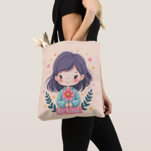 Niedliche Kawaii-Illustration "Be Kind" - Großarti Tasche