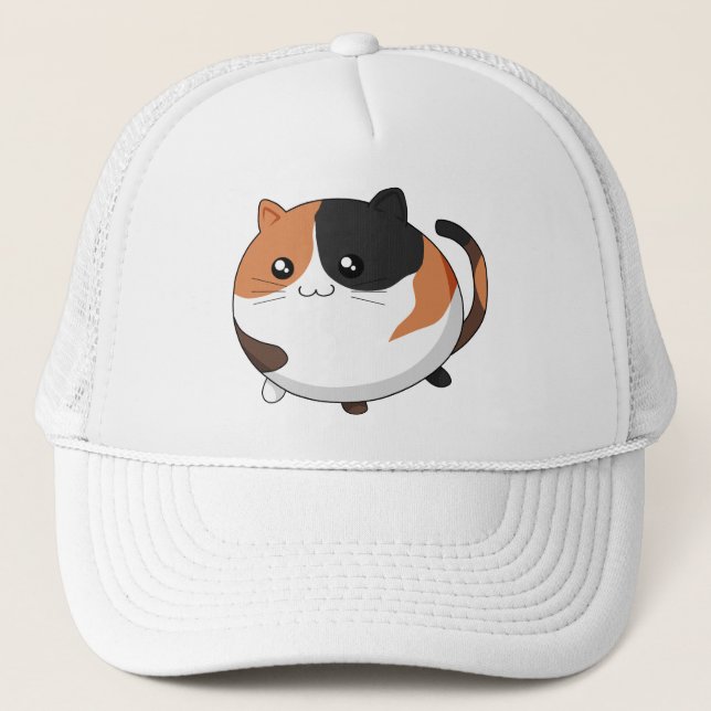 Niedliche Kawaii Kaliko Kittykatze Truckerkappe (Vorderseite)