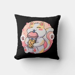 Niedliche Kawaii Katze Boba Tee Anime Kitten Gesch Kissen