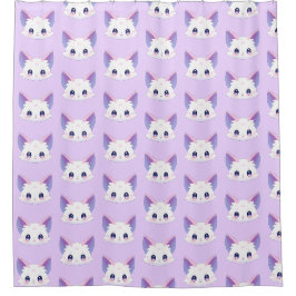 Niedliche Kawaii-Katze Duschvorhang