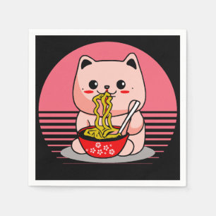 Niedliche Kawaii-Katze Serviette