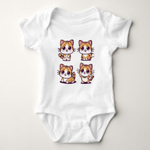 Niedliche Kawaii-Katzen, die Baby Strampler