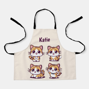 Niedliche Kawaii-Katzen, die Schürze