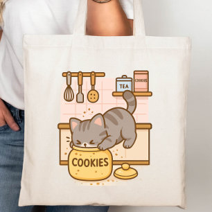Niedliche Kawaii-Katzenjacke steckt in einem Keksj Tragetasche