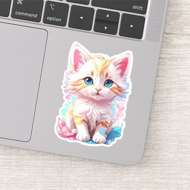 Niedliche Kawaii Kitten Aufkleber (Detail)