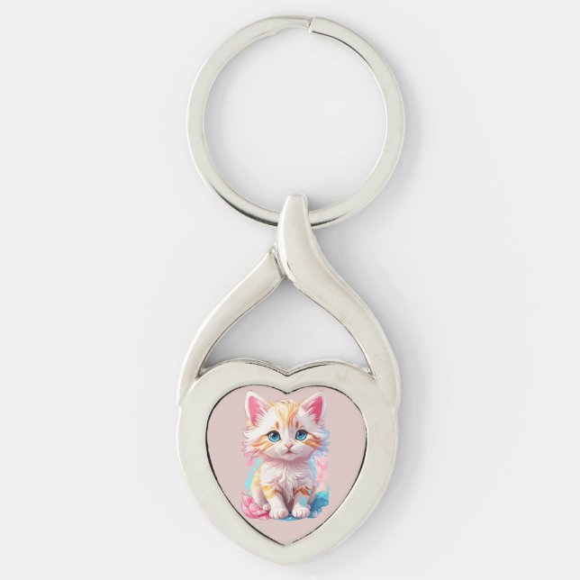 Niedliche Kawaii Kitten Schlüsselanhänger (Vorderseite)