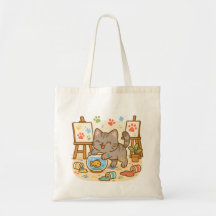 Niedliche Kawaii Kitty Cat Spielen mit farbenfrohe