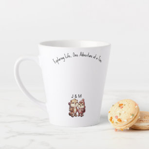 Niedliche Kawaii Marmot Städtische Bergwanderung Milchtasse