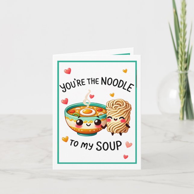 Niedliche Kawaii-Nudeln und Suppe Dankeskarte (Vorderseite)