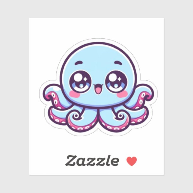 Niedliche Kawaii Octopus kundenspezifisch geschnit Aufkleber (Blatt)