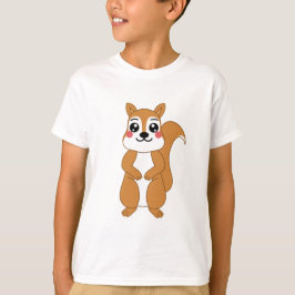 Niedliche Kawaii Orange Eichhörnchen-Illustration T-Shirt