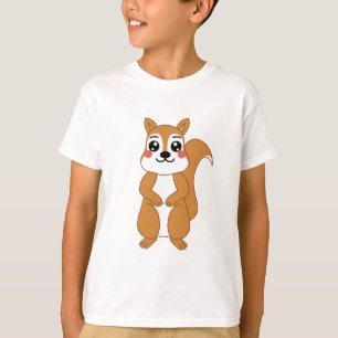 Niedliche Kawaii Orange Eichhörnchen-Illustration T-Shirt
