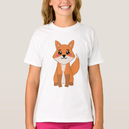 Niedliche Kawaii Orange Fox Illustration T-Shirt