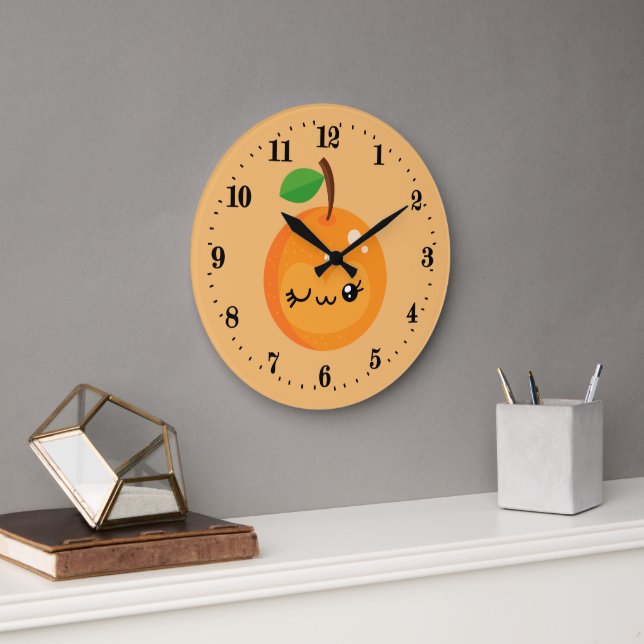 niedliche Kawaii Orange Küche Große Uhr (Büro)