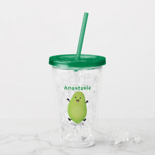 Niedliche Kawaii Papaya Pw Pfow Cartoon-Abbildung Acryltrinkbecher