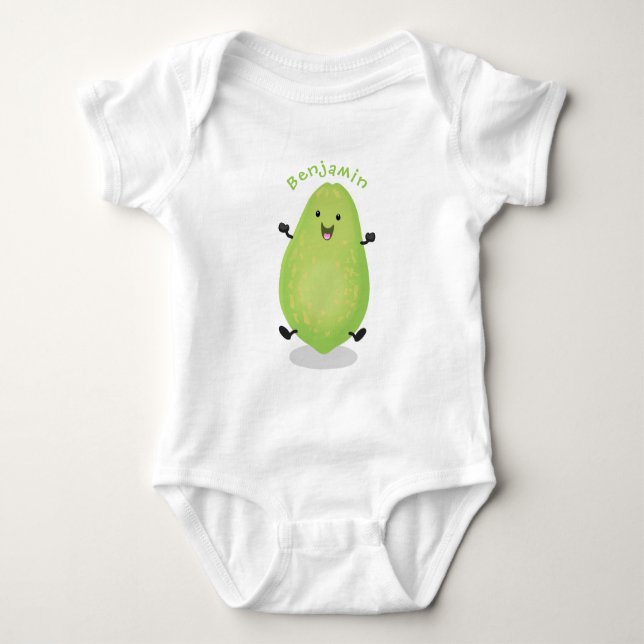 Niedliche Kawaii Papaya Pw Pfow Cartoon-Abbildung Baby Strampler (Vorderseite)