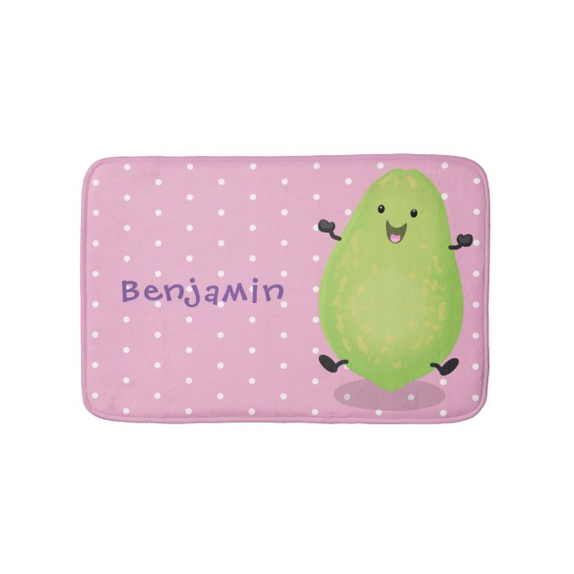Niedliche Kawaii Papaya Pw Pfow Cartoon-Abbildung Badematte (Vorderseite)