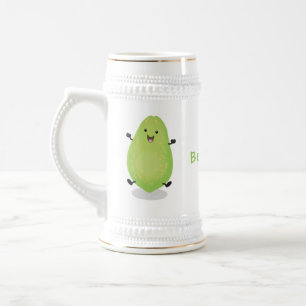 Niedliche Kawaii Papaya Pw Pfow Cartoon-Abbildung Bierglas