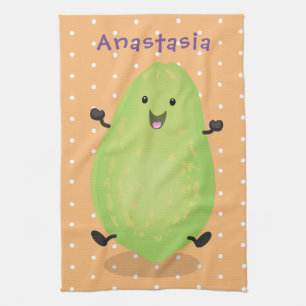 Niedliche Kawaii Papaya Pw Pfow Cartoon-Abbildung Geschirrtuch