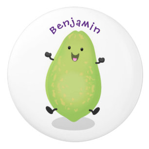 Niedliche Kawaii Papaya Pw Pfow Cartoon-Abbildung Keramikknauf