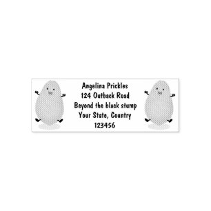 Niedliche Kawaii Papaya Pw Pfow Cartoon-Abbildung Permastempel