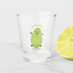 Niedliche Kawaii Papaya Pw Pfow Cartoon-Abbildung Schnapsglas