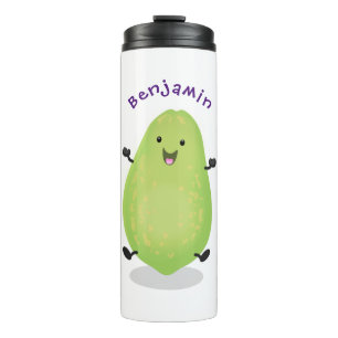 Niedliche Kawaii Papaya Pw Pfow Cartoon-Abbildung Thermosbecher