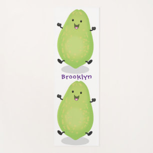 Niedliche Kawaii Papaya Pw Pfow Cartoon-Abbildung Yogamatte