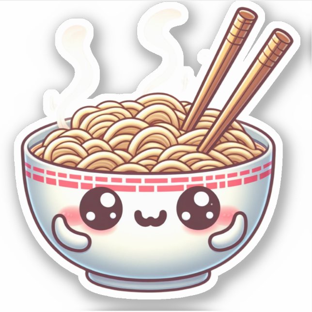 niedliche Kawaii Pasta Aufkleber (Vorderseite)