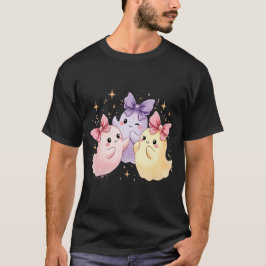Niedliche Kawaii Pastel Ghosts mit Funkelnd Bögen T-Shirt