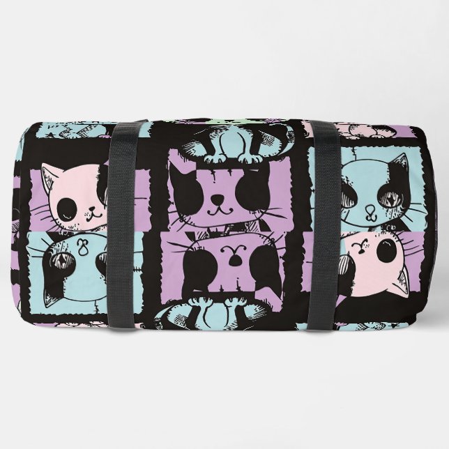 Niedliche Kawaii Pastel Goth Patchwork Gotische Cr Duffle Bag (Unterseite)