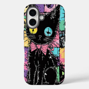 Niedliche Kawaii Pastel Goth Patchwork Gotische Cr iPhone 16 Hülle