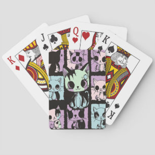 Niedliche Kawaii Pastel Goth Patchwork Gotische Cr Spielkarten