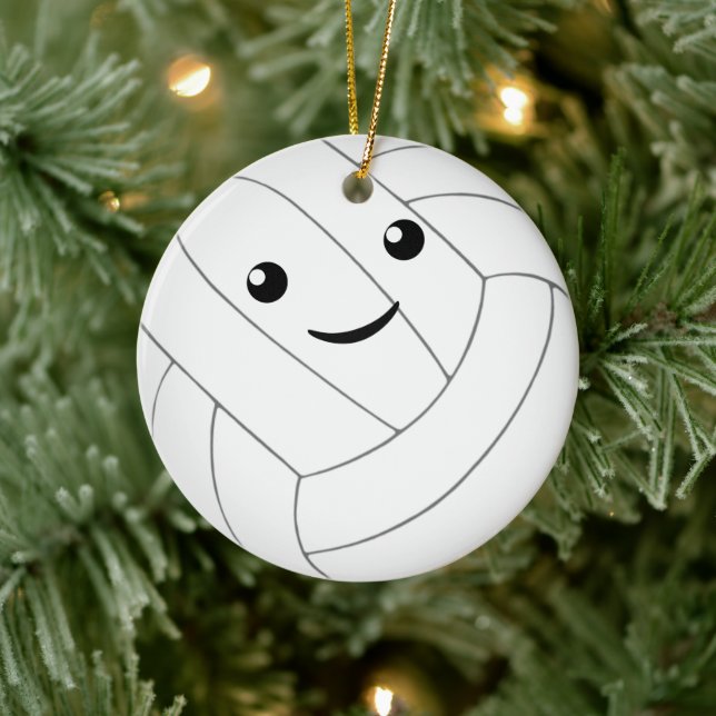 niedliche Kawaii-personalisierte Mädels Volleyball Keramik Ornament (Baum)