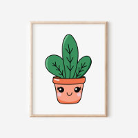 Niedliche Kawaii Pflanze Schlange Kunst