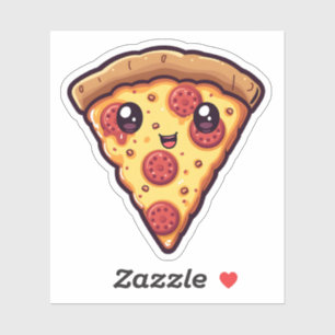 Niedliche Kawaii Pizza Slice Fun Cartoon Pizza Aufkleber