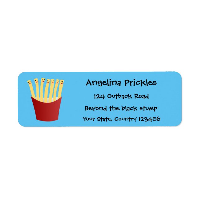 Niedliche Kawaii Pommes Fastfood Cartoon Illustrat (Vorne)