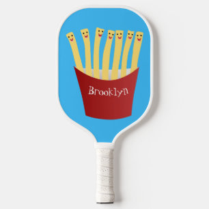 Niedliche Kawaii Pommes Fastfood Cartoon Illustrat Pickleball Schläger