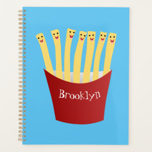 Niedliche Kawaii Pommes Fastfood Cartoon Illustrat Planer