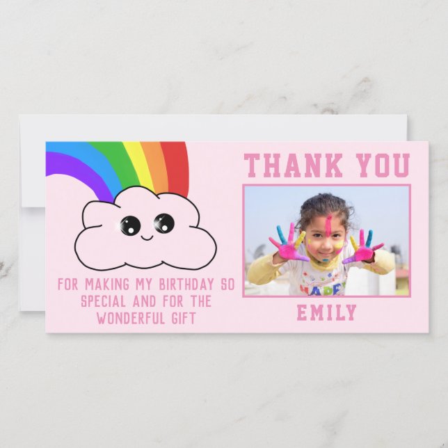 Niedliche Kawaii Rainbow Cloud Vielen Dank für Ihr (Vorderseite)